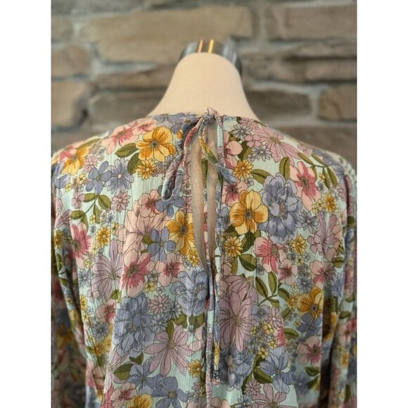 Sweetwater Wrightsville Beach Floral Peasant Blouse Women’s Sz M Boho Lace Trim - Picture 6 of 13